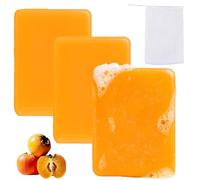 Savon au kaki, barre de savon désodorisante au kaki naturelle pour le contrôle des odeurs corporelles, nourrissante et nettoyante en douceur, convient à tous les types de peau (3pcs)