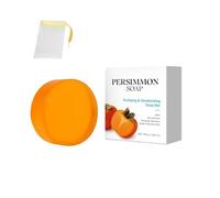 Savon au kaki - Savon naturel déodorant pour le corps et le visage à l'extrait de kaki, nettoyant et hydratant en profondeur pour hommes et femmes, 100 g avec filet moussant (1)