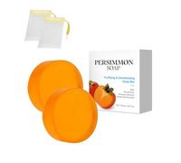 Savon au kaki - Savon naturel déodorant pour le corps et le visage à l'extrait de kaki, nettoyant et hydratant en profondeur pour hommes et femmes, 100 g avec filet moussant (2)