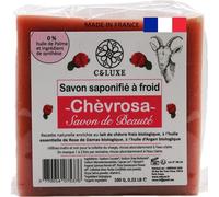 Savon au Lait de Chèvre Frais Bio et Argent Colloïdal - Saponification à Froid, Parfait pour Eczéma, Psoriasis, Acné - Hydratant et Apaisant, Peau Douce (1, Senteur Rose de Damas)