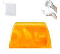 Savon au parfum doré hydratant nettoyant en profondeur, barre de savon au parfum doré, améliore l'or nourrissant soyeux pour le visage et le corps, avec filet moussant (1 Pcs)
