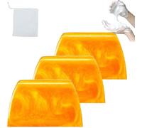 Savon au parfum doré hydratant nettoyant en profondeur, barre de savon au parfum doré, améliore l'or nourrissant soyeux pour le visage et le corps, avec filet moussant (3 Pcs)