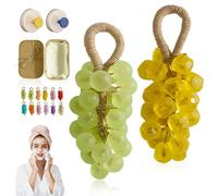 Savon Au Raisin Avec Cordon, Savon Artisanal Au Raisin Cristal Nettoyant Doux, Pour Le Corps, Les Mains Et Le Visage Nettoyant Pour Une Peau Douce Et Lisse, Air Frais(GreenTea+Lemon)