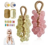 Savon Au Raisin Avec Cordon, Savon Artisanal Au Raisin Cristal Nettoyant Doux, Pour Le Corps, Les Mains Et Le Visage Nettoyant Pour Une Peau Douce Et Lisse, Air Frais(Jasmine+Peach)