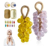 Savon Au Raisin Avec Cordon, Savon Artisanal Au Raisin Cristal Nettoyant Doux, Pour Le Corps, Les Mains Et Le Visage Nettoyant Pour Une Peau Douce Et Lisse, Air Frais(Lemon+Rose)