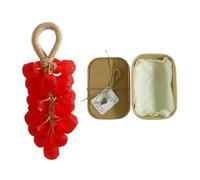 Savon au raisin sur une corde, barre de savons aromatiques décoratifs au raisin pour la maison, les voyages, hommes et femmes, se laver les mains rouge, savon pour les mains