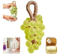 Savon au raisin sur une corde - Savon en forme de grappe de raisin - Fait à la main - Savon aromatique décoratif - Cadeau unique pour la décoration de la maison - Hommes et femmes (1, vert)