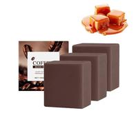 Savon bio au beurre de karité aux grains de café pour le visage et le corps - Exfoliant, nettoyant hydratant à l'huile de noix de coco, brillance naturelle, doux pour tous les types de peau, pour le