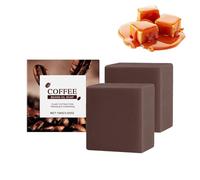 Savon bio au beurre de karité aux grains de café - Pour le visage et le corps - Exfoliant - Nettoyant hydratant à l'huile de noix de coco - Brillance naturelle - Doux pour tous les types de peau