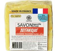 Savon CALENDULA saponifié à froid, PÉTALES FRAIS et HUILE de CALENDULA, karité Bio, huile d'olive Bio, huile de coco Bio, 100 % naturel, artisanal, vegan, français 100 gr. (Lot de 1 unité)