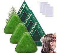Savon Capillaire À La Feuille De Cyprès Nature Triangle Shampoo Bar, Nature Triangle Shampoo Bar, Usman Grass Shamp Bar, Nettoyage Doux Et Soin Nourrissant (3pcs)