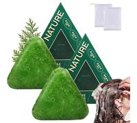 Savon Capillaire À La Feuille De Cyprès Nature Triangle Shampoo Bar, Nature Triangle Shampoo Bar, Usman Grass Shamp Bar, Nettoyage Doux Et Soin Nourrissant (2pcs)