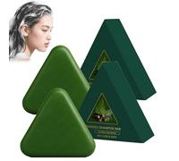 Savon capillaire à la feuille de cyprès, Shampoing solide Nature Triangle, Volumateur et Sébum - Shampoing solide pour femmes et hommes, Fortifie et lisse les cheveux, Barres de lissage (2 PCS)