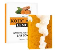 Savon Citron Curcuma Ingrédients Naturels Doux Efficace Citron Kojic Savon pour Visage et Corps Tous Types de Peau Nettoyage 100g Curcuma