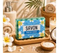 Savon Corps Glycérine Végétale 100 g - Senteur Monoï - Adapte à Tous Types de Peau - Pour Nettoyage Doux et Hydratant - Douche Parfum Exotique, Apaisante et Envoûtant - French Tendance