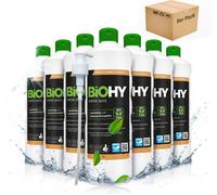 Savon-crème BiOHY (bouteille de 9x1l) + distributeur à pompe| Doux pour la peau, surgraissant et d'origine végétale PHOSPHATE | Sans parfum ni colorant