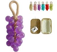 Savon cristal artisanal personnalisé original en forme de raisin, savon nettoyant doux, savon décoratif aux huiles essentielles hydratantes for lavabo(Purple(Lavender scent))