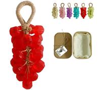 Savon cristal artisanal personnalisé original en forme de raisin, savon nettoyant doux, savon décoratif aux huiles essentielles hydratantes for lavabo(Red(Rose scent))