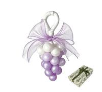 Savon de bain décoratif en forme de raisin avec grappe de perles nacrées, boucle tressée, savon pour adultes et salle de bain en forme de raisin dans une boîte décorative tressée perle nacrée