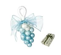 Savon de bain décoratif en forme de raisin avec grappe de perles nacrées, boucle tressée, savon pour adultes et salle de bain en forme de raisin dans une boîte décorative tressée perle nacrée