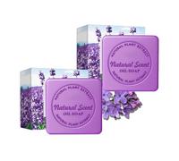 Savon de lavande, Savon pour la douche à l'huile de lavande - Gel douche solide, Seife pièce 100g - Naturseife aux huiles essentielles pour le visage, le corps & les cheveux (2)