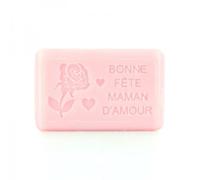 Savon de Marseille Bonne fête maman d'amour au beurre de karité parfum rose