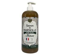 Savon de Marseille Liquide Nature - 1L - Pure Olive Bio - Sans Parfum - Peaux Sensibles - 100% Naturel - Sans Huile de Palme - Made in France
