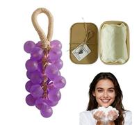 Savon de raisin de cristal, savon de raisin sur une corde, personnalisé original fait à la main, savon nettoyant doux, peau lisse, lavage des mains et bain, douche de la peau d'hygiène (Lavande)