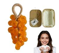 Savon de raisin de cristal, savon de raisin sur une corde, personnalisé original fait à la main, savon nettoyant doux, peau lisse, lavage des mains et bain, douche de la peau d'hygiène (Marigold)