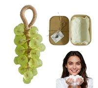 Savon de raisin de cristal, savon de raisin sur une corde, personnalisé original fait à la main, savon nettoyant doux, peau lisse, lavage des mains et bain, douche de la peau d'hygiène (thé vert)