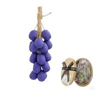 Savon de raisin fait à la main sur cordes, savon de bain pour le visage et le corps, savon doux naturel avec boîte, décoration d'intérieur, cadeau pour homme et femme, à suspendre pour cuisine ou