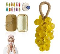 Savon De Raisin Sur Une Corde, Nettoyage Doux De Savon De Raisin De Cristal Fait À La Main, Pour Le Corps, Le Nettoyant Des Mains Et Du Visage Pour La Peau Douce Et Lisse, L'air Frais(Lemon)