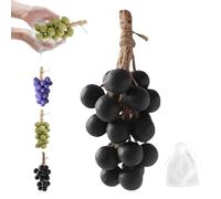 Savon De Raisin Sur Une Corde, Savon De Grappe De Raisin Fait Main Pour Douche, savons naturels en forme de raisin pour se laver les mains et respirer l'air frais-20-Black