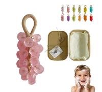 Savon de raisin sur une corde, savon de raisin en cristal fait à la main Savons nettoyants doux, pour se laver les mains et l'air frais(Peach1)