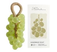Savon de raisin sur une corde, savon en grappe de raisin fait à la main avec boîte cadeau, savons artisanaux naturels à froid pour lavage des mains, savons décoratifs parfumés pour cadeaux de Noël
