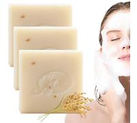 Savon de riz 3PCS 65G nettoyage hydratant le savon de lait riz anti-mite pour les femmes non irritant naturels pour le visage et le corps