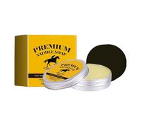 Savon de selle traditionnel en cuir, 100 g, kit de nettoyage et de conditionnement avec éponge pour bottes, chaussures, intérieur de voiture, sacs, vestes, meubles, 8 x 3 cm