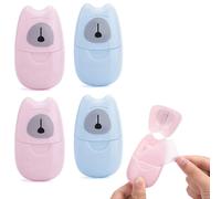 Savon De Voyage Portable En Papier ¿ 200 Feuilles Jetables Rose Et Bleu, Extraits De Plantes Naturelles, Parfum Rose