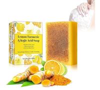 Savon Éclaircissant À L'acide Kojique - Lemon Turmeric & Kojic Acid Soap pour un teint éclatant ! Dissolvant de Taches Foncées efficace pour le visage et le corps