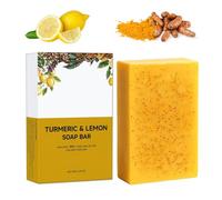 Savon éclaircissant au citron et au curcuma contre les taches sombres, 30 % plus grand, savon éclaircissant pour la peau avec acide kojique, vitamine C, rétinol et beurre de karité, pur, sûr, pour le