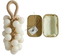 Savon en cristal de raisin, savon de raisin sur une corde, fait à la main Savon nettoyant doux au raisin en cristal, savon hydratant pour le corps et le visage (1, blanc)