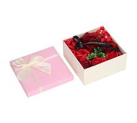 Savon en forme de rose, coffret cadeau de savon de bain exquis pour femmes, savon floral longue durée qui ne déteint pas, orné d’un ruban, idéal pour la Saint-Valentin, (Rouge)