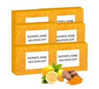 Savon exfoliant au curcuma au citron - Nettoyage en profondeur - Hydratant - Lumineux - Pour gras, sec, sensible, visage et corps, visage et corps, main et aisselles (6 pièces)
