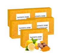Savon exfoliant au curcuma au citron - Nettoyage en profondeur - Hydratant - Lumineux - Pour gras, sec, sensible, visage et corps, visage et corps - Main et aisselles (5 pièces)