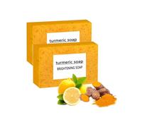 Savon exfoliant au curcuma au citron - Nettoyage en profondeur - Hydratant - Lumineux - Pour gras, sec, sensible, visage et corps, visage et corps, main et aisselles (2 pièces)