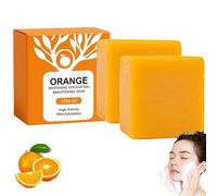 Savon Exfoliant Aux Enzymes D'Orange, Savon Peeling Bio Visage Et Corps, Orange Enzyme Exfoliating Soap,Exfoliant Visage Hydratant Nettoyant En Profondeur Pour Tous Types De Peau (2PC, 100g)