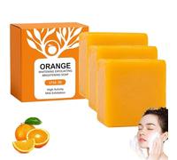 Savon Exfoliant Aux Enzymes D'orange, Savon Peeling Bio Visage Et Corps, Savon Exfoliant Visage Et Corps, Orange Exfoliating Moisturizing Face Body Scrub Savon (3PC, 100g)
