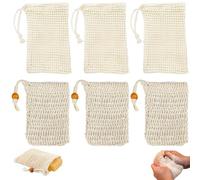 Savon Foamie 6x avec Cordon de Séchage - Filet Sauve-Savon pour Shampoing et Soin Lavant, Moussant et Exfoliant, Parfait pour la Douche et le Voyage