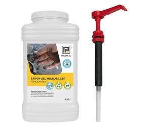 SAVON GEL MICROBILLES HANDEXPERT AVEC POMPE REUTILISABLE (BIDON DE 4,5L NET) - PRODIXAL