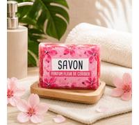 Savon Glycerine Végétale 100 g - Senteur Fleur de Cerisier - Adapté à Tous Types de Peau - Formule Hydratante - Soin Douche Corps Peau Douce - Parfum Floral et Délicat - French Tendance